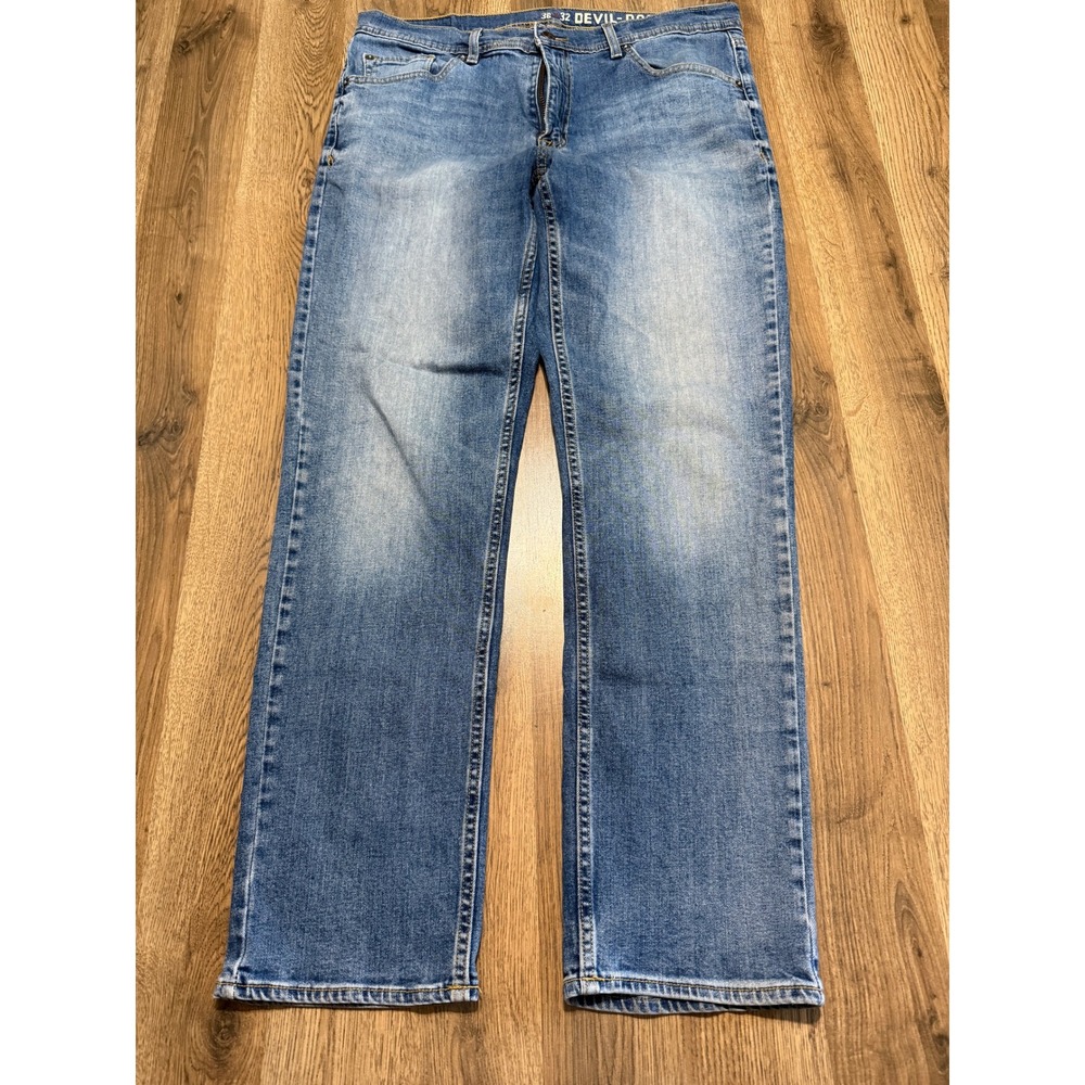 Devil-Dog Dungarees Jeans Mens 36x32 Blue Adult Athletic Slim Stretch Excellent